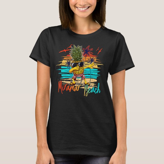 Pineapple Sunglasses Dabbing Miramar Beach Florida T Shirt (Framsida)