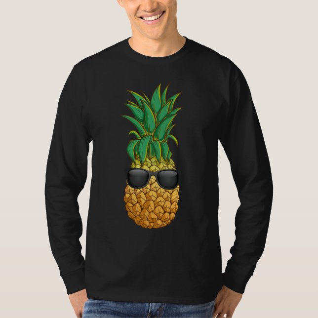 Pineapple Sunglasses Summer Aloha Hawaii T Shirt (Framsida)