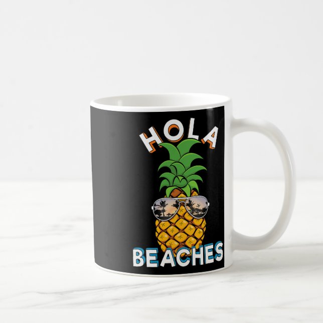 Pineapple Sungles Hola Beacher Funny Beach Vacatio Kaffemugg (Höger)