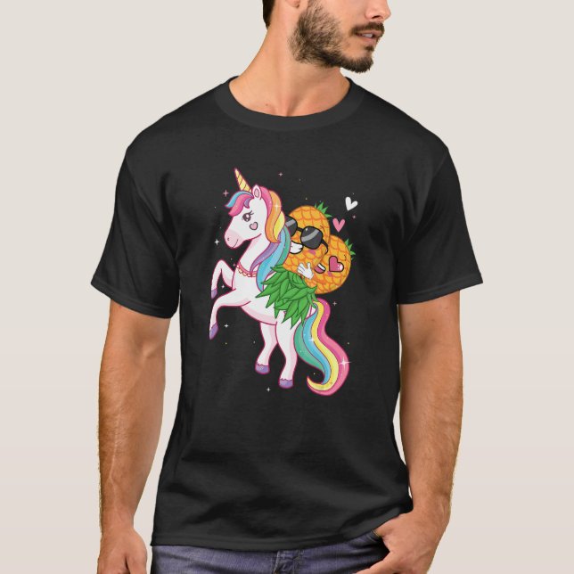 Pineapple Swinger Unicorn Swinging Lifestyle Pol T Shirt (Framsida)
