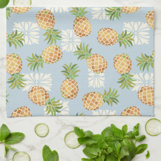 Pineapple Toss Soft Blue Kökshandduk