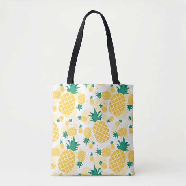 Pineapple-Total-over-Print Tote Bag Tygkasse (Framsida)