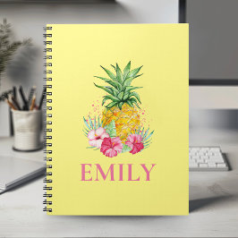Pineapple Tropical Aloha Hawaii Personlig Namn Anteckningsbok