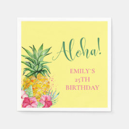 Pineapple Tropical Aloha Party Hawaii Birthday Pappersservett
