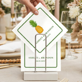 Pineapple Tropical Beach Coastal Retro Wedding Pappersservett