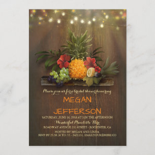 Pineapple Tropical Beach Ljus Luau Möhippa Inbjudningar