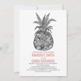 Pineapple Tropical Beach Wedding Inbjudningar