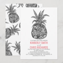 Pineapple Tropical Beach Wedding Inbjudningar