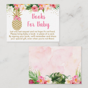 Pineapple Tropical Blommigt Baby Shower Bok-begära Tilläggskort