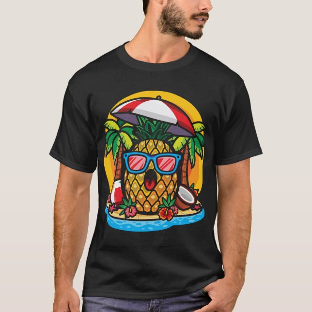 Pineapple Tropical Hawaiian Pineapple Älskare Sung T Shirt (Framsida)
