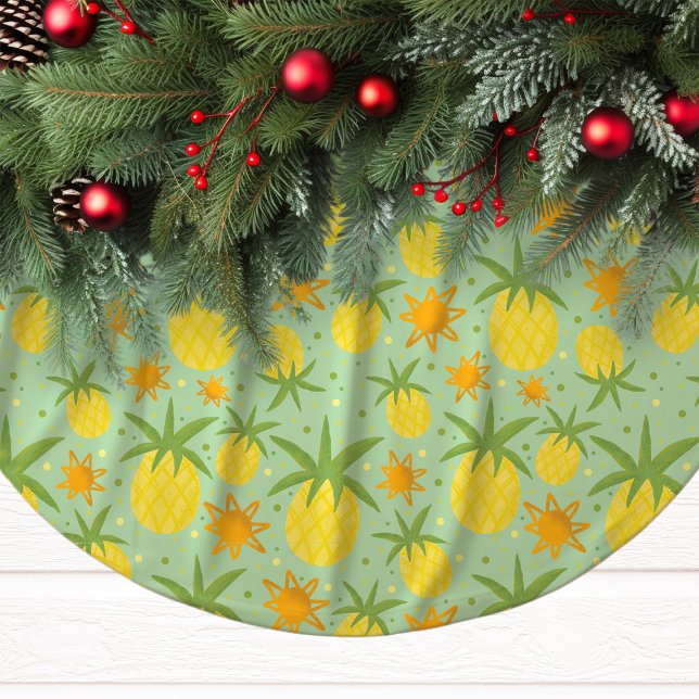 Pineapple Tropical Jul Julgransmatta Borstad Polyester (Skapare uppladdad)