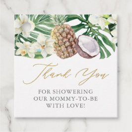 Pineapple Tropical Löv Baby Shower Tack Gåvor Etiketter