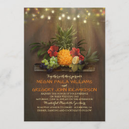 Pineapple Tropical String Ljus Beach Wedding Inbjudningar