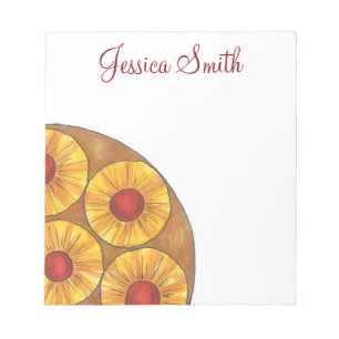 Pineapple uppifrån och ned Cake Maraschino Cherrie Anteckningsblock