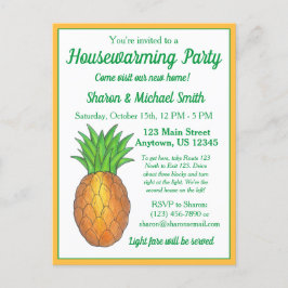 Pineapple Välkommen Open House Houseuppvärmning Pa Inbjudan Vykort