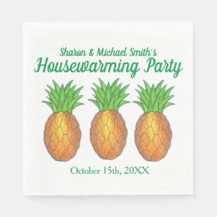 Pineapple Välkommen Open House Houseuppvärmning Pa Pappersservett