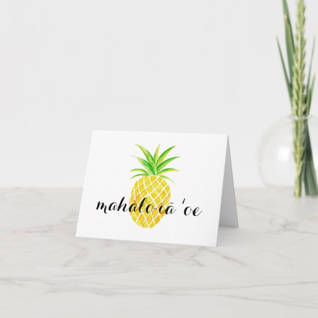 Pineapple Watercolor Hawaiian mahalo iā ouoe tack (Framsida)