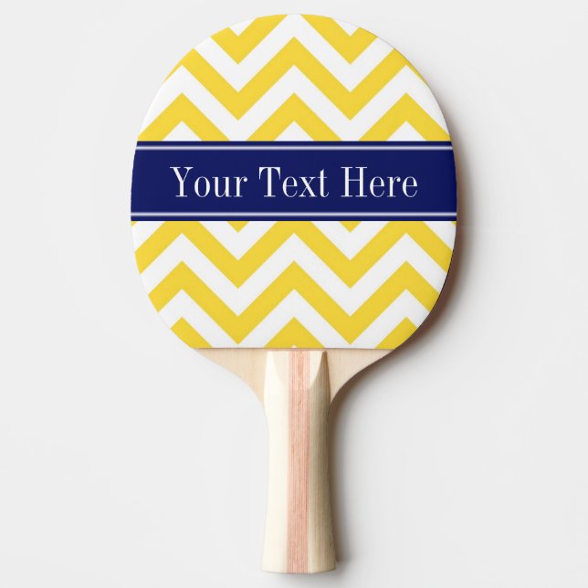 Pineapple White LG Chevron Navy Blue Namn Monogram Pingisracket (Framsidan)