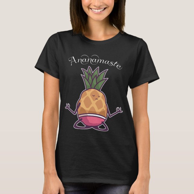 pineapple yoga namaste workout t shirt (Framsida)