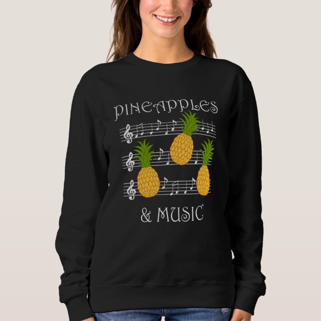 Pineapples and Music Clef Musician Teacher Fruits T Shirt (Framsida)