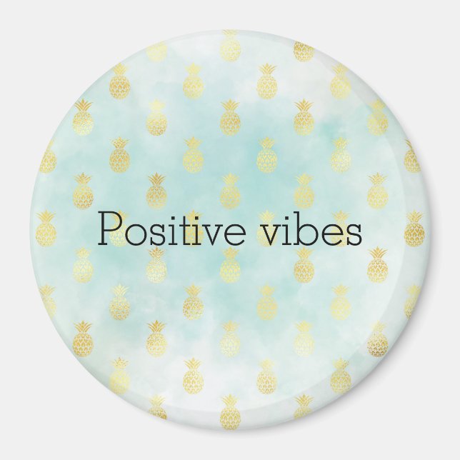 Pineapples från Aqua White Guld Tropical Glam Pine Magnet (Framsidan)