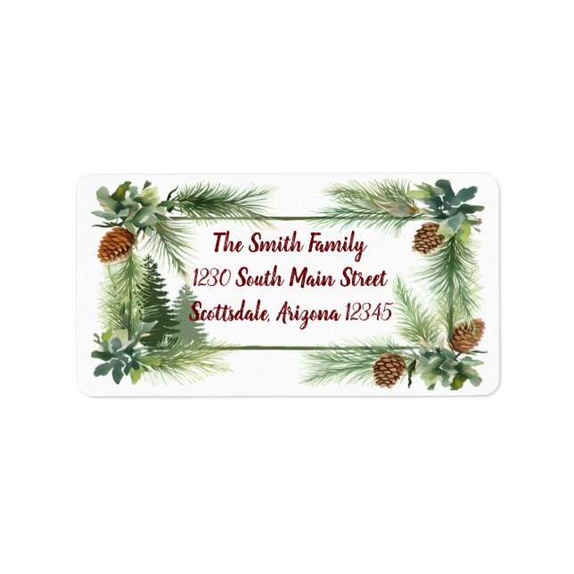 Pinecone 2.37x1.25-adressetikett adressetikett (Framsidan)