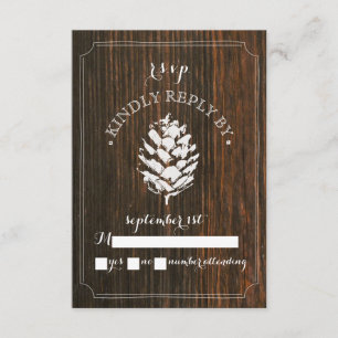 Pinecone Barn Wood Bröllop OSA Kort