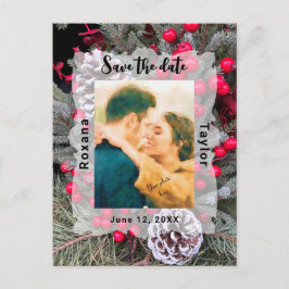 Pinecone Evergreen Berries Bröllop Photo Spara Dat Vykort