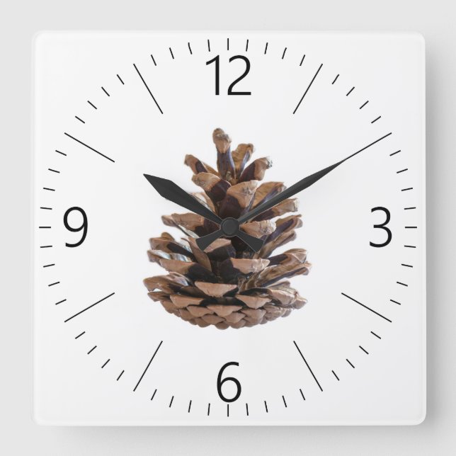 Pinecone Fyrkantig Klocka (Framsida)