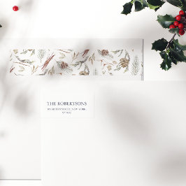 Pinecone-juladressetikett Etikettband