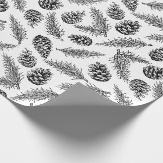 Pinecone och mönster för granträdjul. Vinter Presentpapper