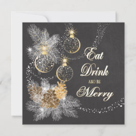 Pinecone Ornaments Jul-kalkboard Inbjudningar