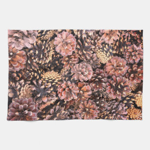 Pinecone rustic fall Naturlig vinterbrun Kökshandduk
