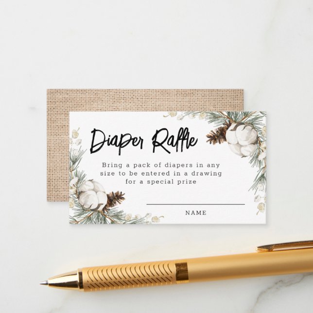 Pinecone Spruce Diaper Raffle-kort Tilläggskort (Fram/Back In Situ)