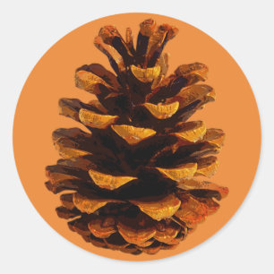 Pinecone-strålningen faller hösten runt klistermärke