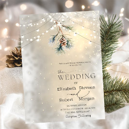 Pinecone String Ljus Winter Wedding Inbjudningar