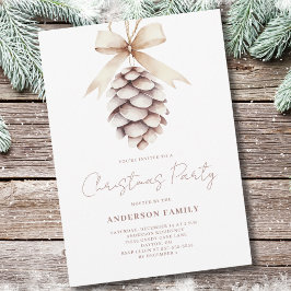 Pinecone Watercolor-Julfest Jul Inbjudningar