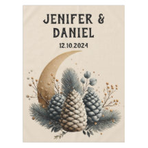 Pinecones och Crescent Måne Winter Kärlek