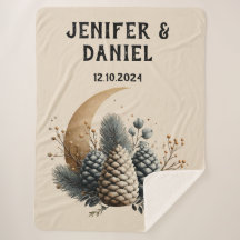 Pinecones och Crescent Måne Winter Kärlek