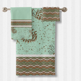 Pinecones och Distress Chevron Rand Cabin