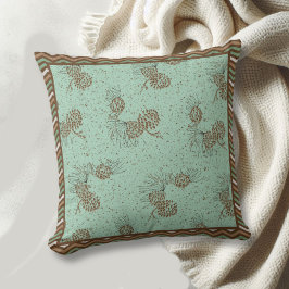 Pinecones och Distress Chevron Rand Cabin Kudde