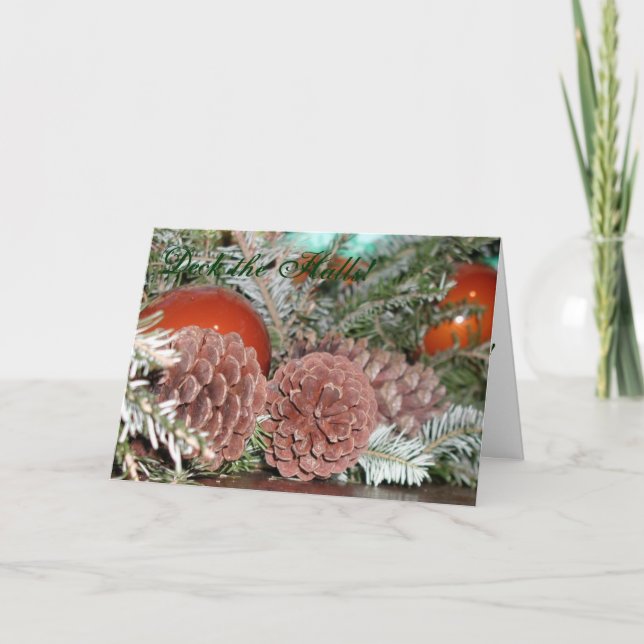 Pinecones på jul helgkort (Framsida)