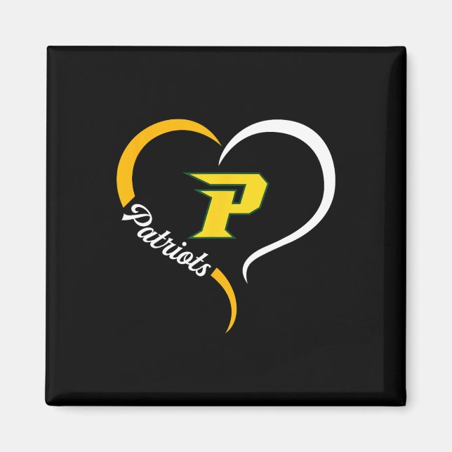 Pinecrest Patriots Logotyp Halvhjärtslag Hjärtat H Magnet (Framsidan)