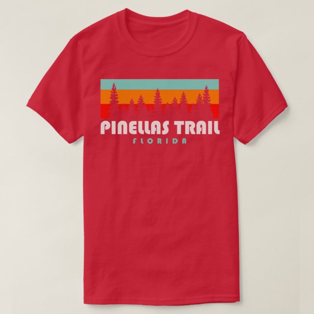 Pinellas Trail Pinellas County Florida Retro Träd T Shirt (Design framsida)