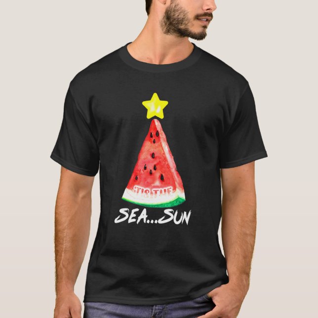 Pinetree Watermelon Summer Sea Sol jul i Ju T Shirt (Framsida)