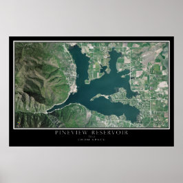 Pineview Reservoir - Huntsville Utah Satellite Kar Poster