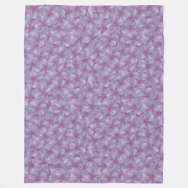 Pineywood Geranium Seamless Mönster Fleecefilt (Framsidan)