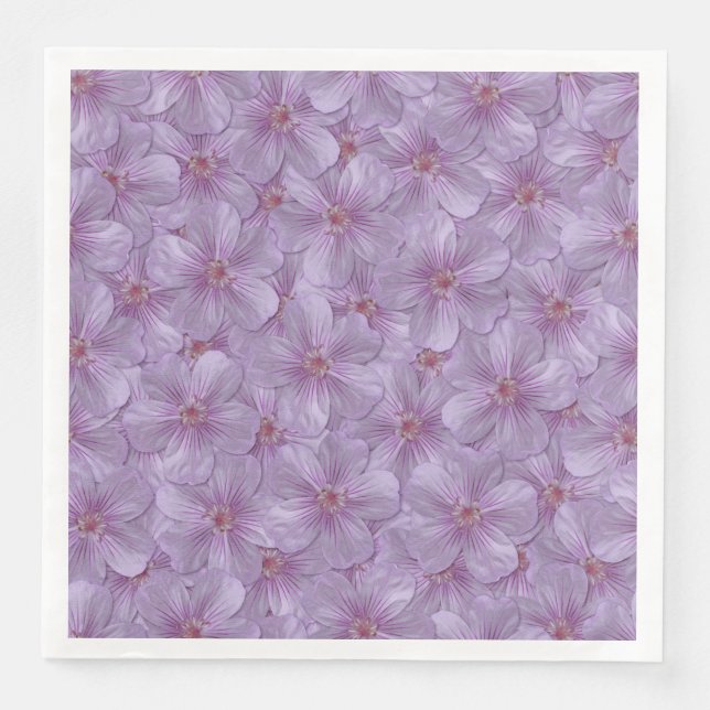 Pineywood Geranium Seamless Mönster Pappersservett (Framsida)