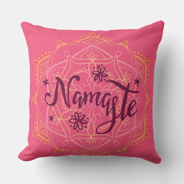 Ping Burgunde Namaste Dekorativ Kuddöverdrag Kudde (Framsida)