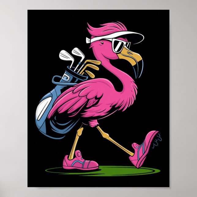 Ping Flamingo Golf Solglasögon Kvinna Damer Herrar Poster (Framsidan)